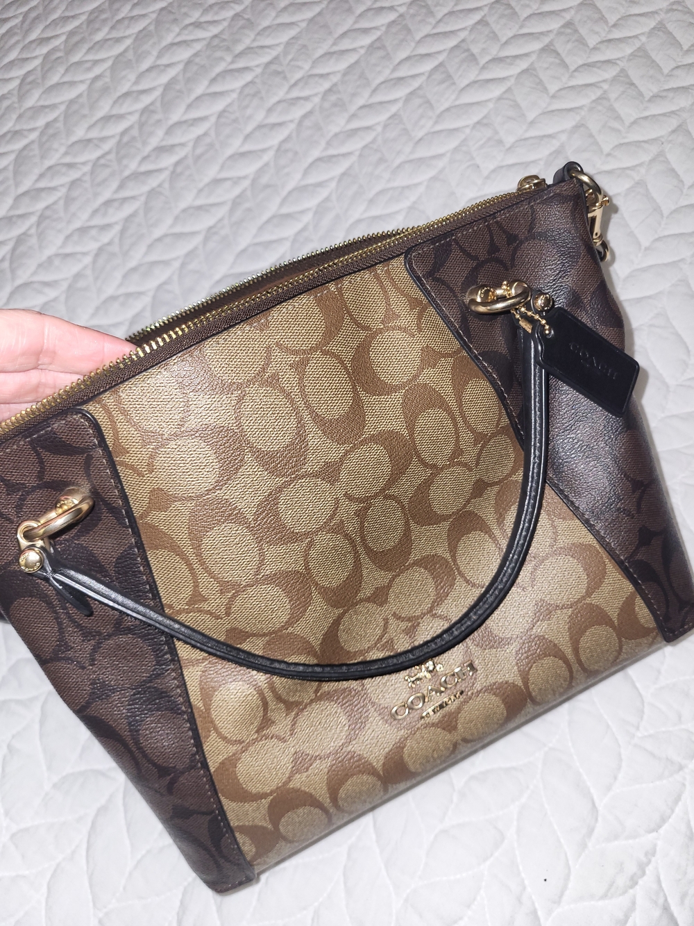 Coach Signature Canvas Brown Carryall Tote